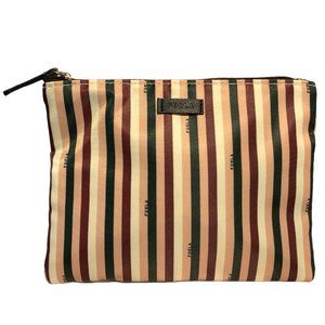 FURLA Striped Nylon Cosmetic Case Pouch